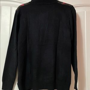 Black White Red Checkered Collard Sweater